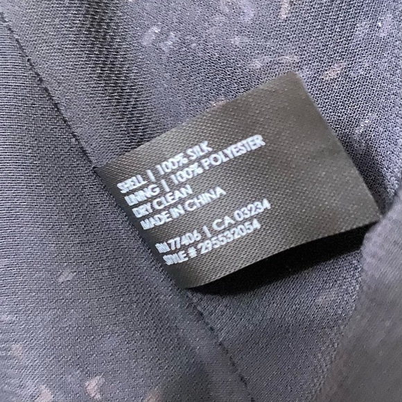 Club Monaco Junelle Silk Micro Chevron Print 3/4 Sleeve Short Dress - Picture 7 of 8